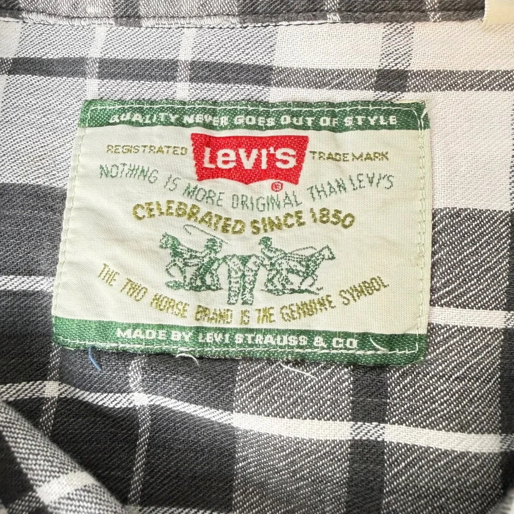 Levi's Plaid Button Down Modern Authentics Shirt Mens XL Grey Heritage Outdoorsy